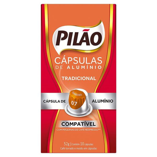 Café em Cápsulas de Torrado e moído Pilão Tradicional 07  - 52g com 10 Cápsulas