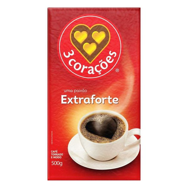 Café em pó 3 Corações Extraforte Vácuo 500g