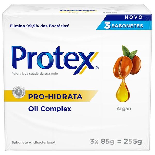 Sabonete Antibacteriano em Barra Protex Pro Hidrata Argan 85g Promo 3un c/ Desconto