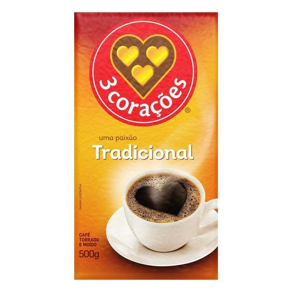Café em pó 3 Corações Vácuo 500g