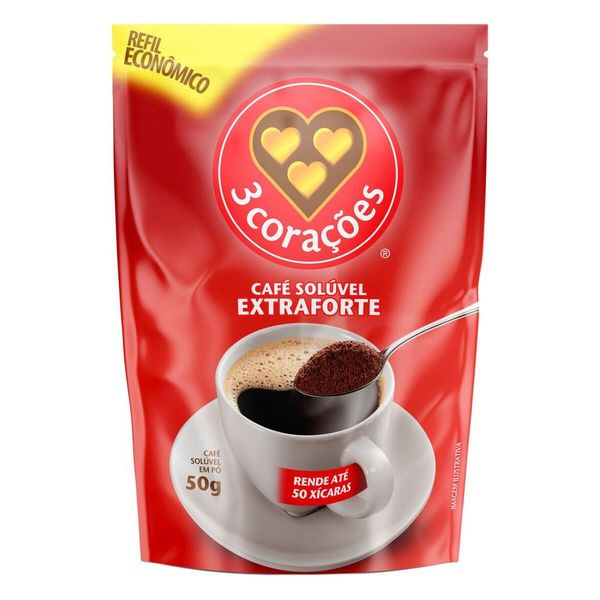 Café Solúvel Extraforte 3 Corações Sache 50g Café Solúvel Extraforte 3 Corações Sache 50g