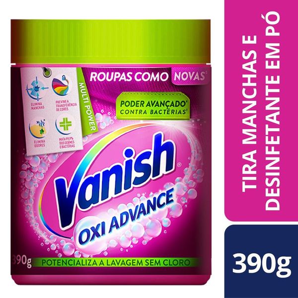 Tira Manchas Vanish em Pó Oxi Advance para roupas coloridas 390g