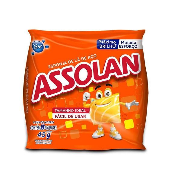 Lã de Aço Assolan com 8 unidades 45g