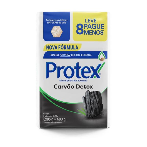 Sabonete em Barra Protex Carvão Detox 8 unidades 85g
