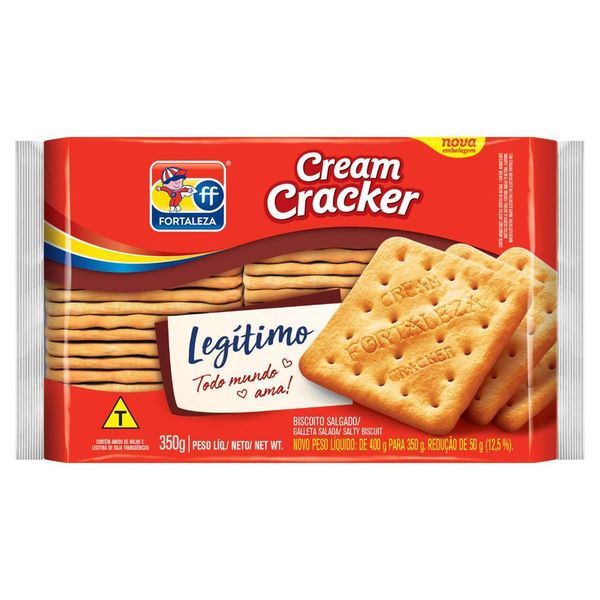 Biscoito Cream Cracker Fortaleza Pacote 350g