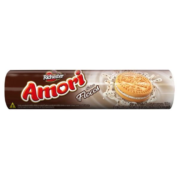 Biscoito Recheio Flocos Richester Amori 125g