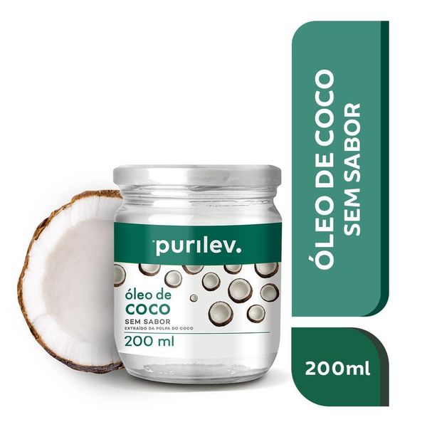 Óleo de Coco sem sabor Purilev 200ml