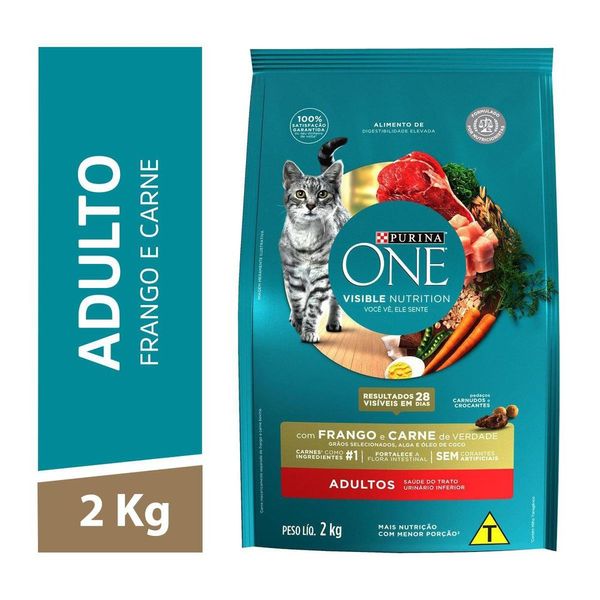 Ração PURINA ONE Gatos Adultos Frango e Carne 2kg