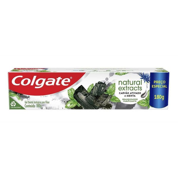 Creme Dental Colgate Natural Extracts Carvão Ativado e Menta 180g Preço Especial