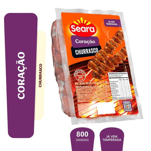 Coração temperado churrasco Seara 800g