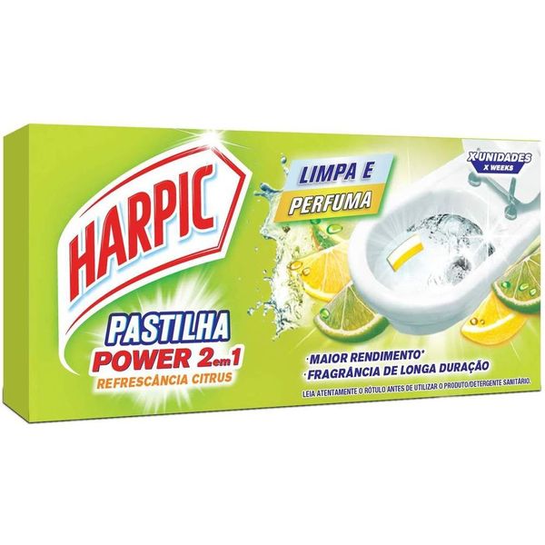 Pastilha Adesiva Sanitária Harpic Citrus com 3 unidades