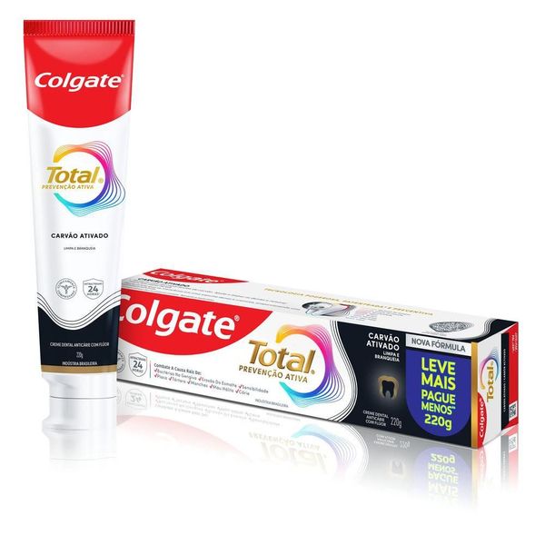 Creme Dental Colgate Total Carvão Ativado 220g Preço Especial