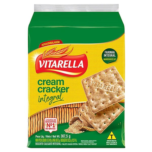 Biscoito Cream Cracker Integral Vitarella 367,5g