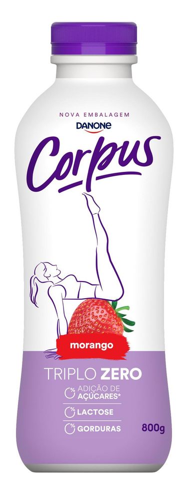Iogurte Líquido Zero Lactose Corpus Morango 800g