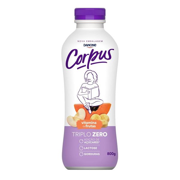 Iogurte Líquido Zero Lactose Corpus Vitamina de Fruta 800g
