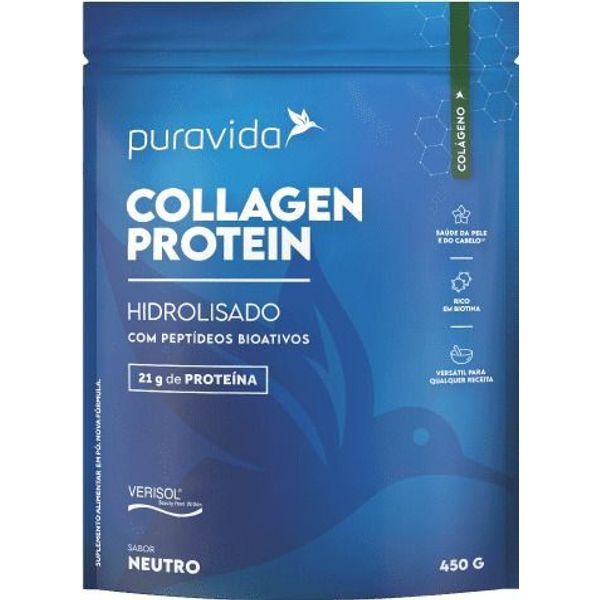 Suplemento Alimentar Puravida Collagen Protein Neutro 450g