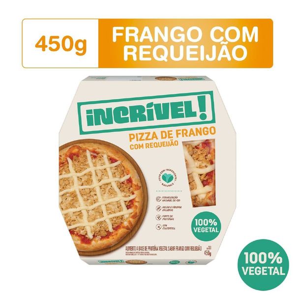 Pizza de frango com requeijão 100% vegetal Incrível! 450g