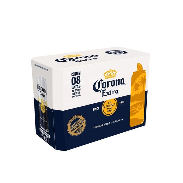 Cerveja Corona Extra 350ml Lata Pack C/8