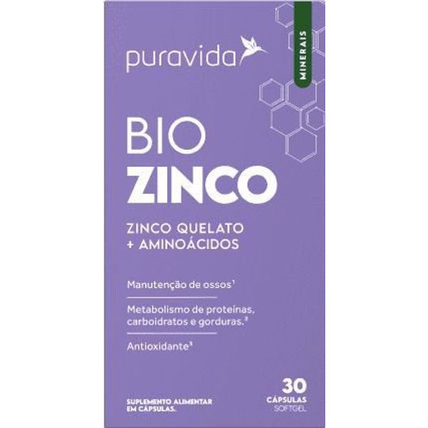 Suplemento alimentar Puravida Bio Zinco 30 cápsulas