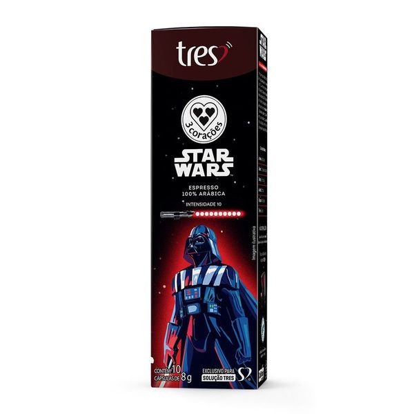 Cápsula de Café Espresso Star Wars Darth Vader 3 Corações 10 unidades