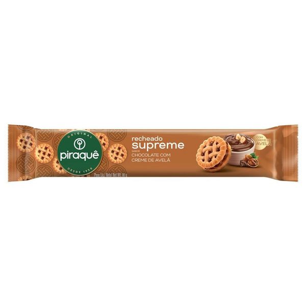 Biscoito Recheio Chocolate com Creme de Avelã Piraquê Supreme 80g