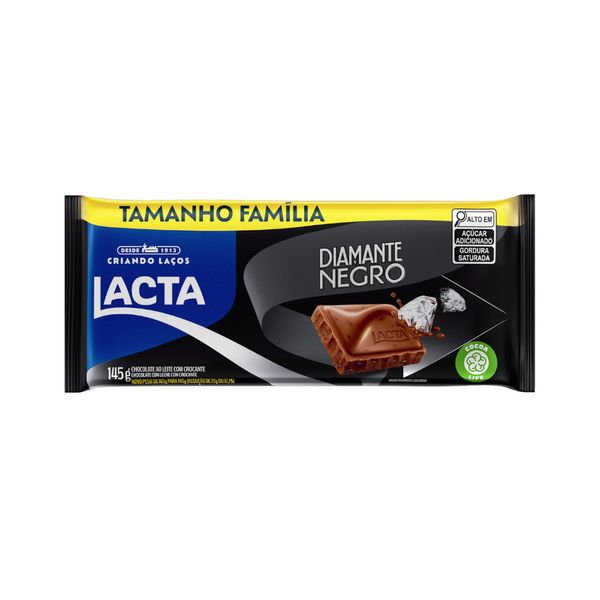 Chocolate Branco ao Leite Lacta Diamante Negro Embalagem 145g
