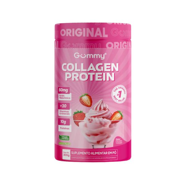 Suplemento Alimentar em Pó Collagen Protein Gummy Sabor Frozen Yogurt Pote 300g