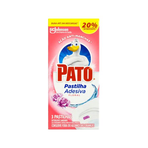Pastilha Adesiva Sanitária PATO Floral Caixa 3un
