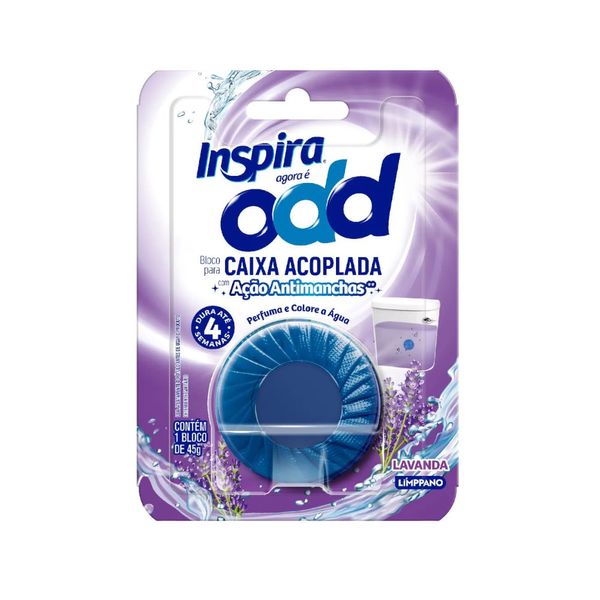 Bloco Sanitário para Caixa Acoplada Limppano Inspira Antimanchas Lavanda Embalagem 28g