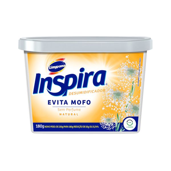 Anti mofo Limppano Inspira Desumidificador Natural Sem Perfume Pote 180g