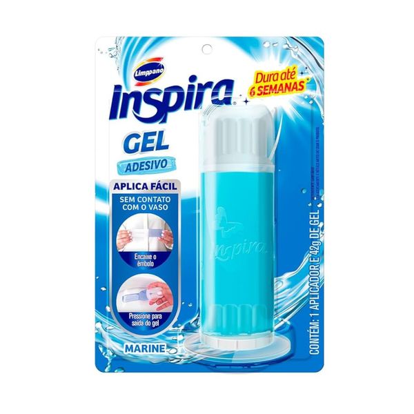 Desodorizador Sanitário Adesivo em Gel Limppano Inspira Marine Embalagem 38g