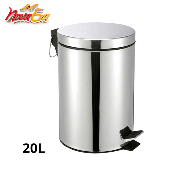 Lixeira em Aço Inox Nova Era Prata com Pedal 20L