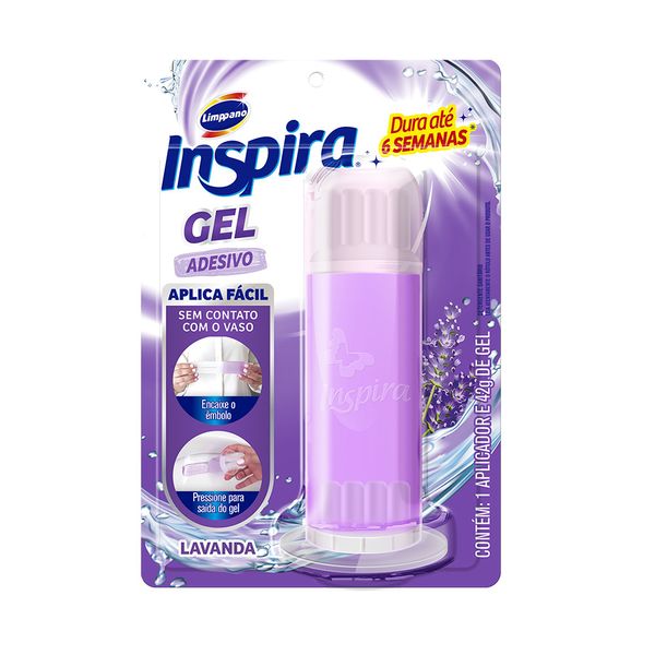 Desodorizador Sanitário Adesivo em Gel Limppano Inspira Lavanda Embalagem 42g