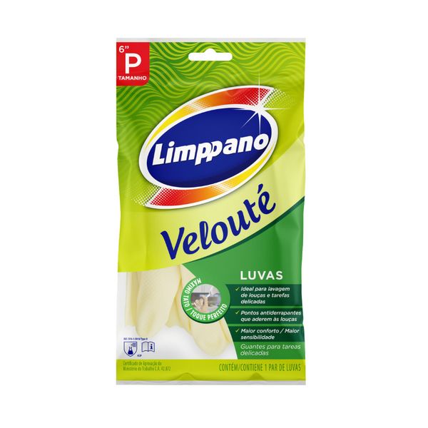 Luva Limppano Máximo Tato Velouté Tamanho P Cor Amarela Contém 1 Par na Embalagem