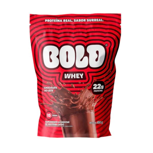Suplemento Alimentar em Pó Bold Whey Sabor Chocolate ao Leite Embalagem 450g