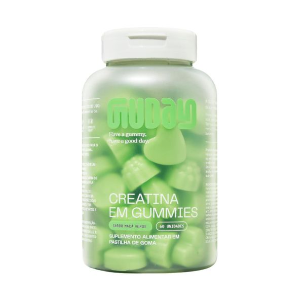Suplemento Alimentar em Pastilha Guday Creatina em Gummies Sabor Maçã Verde Contém 60 Unidades