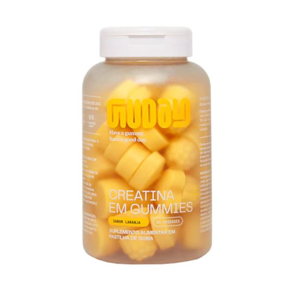 Suplemento Alimentar em Pastilha Guday Creatina em Gummies Sabor Laranja Contém 60 Unidades