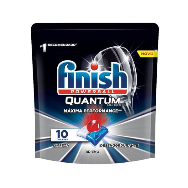 Detergente para Lava Louças em Tabletes Finish Quantum Ultimate Embalagem 125g Contém 10 Unidades