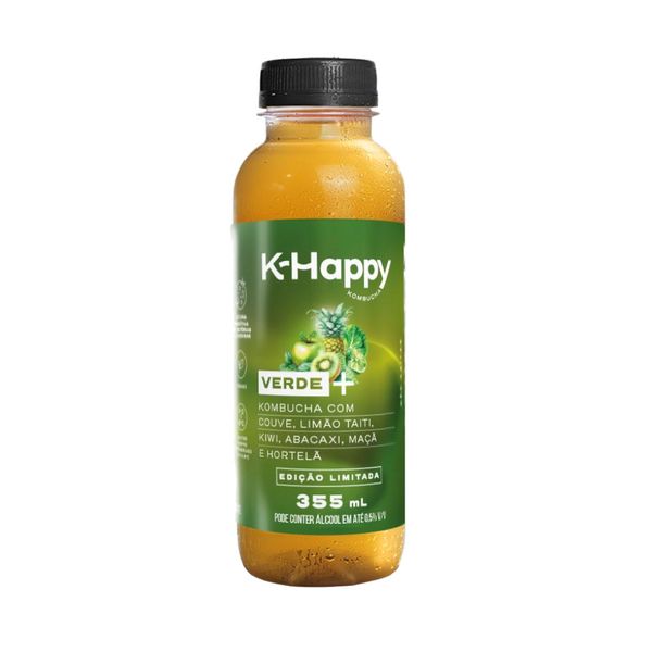 Bebida Kombucha K-happy Verde Garrafa 355ml