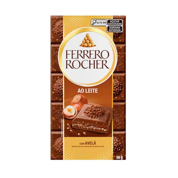 Chocolate Fereero Rocher Ao Leite Embalagem 90g
