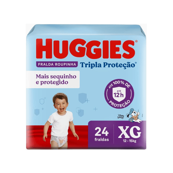 Fralda Roupinha Descartável HUGGIES Tripla Proteção XG pacote 24un