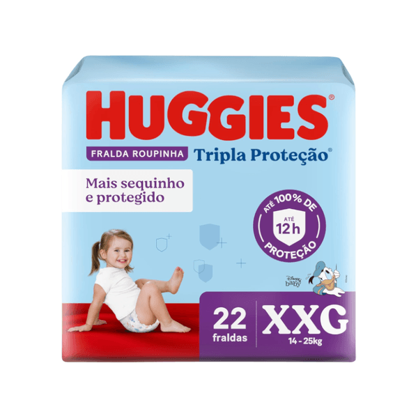 Fralda Roupinha Descartável HUGGIES Tripla Proteção XXG pacote 22un