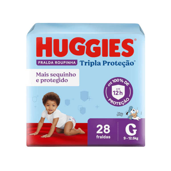 Fralda Descartável Roupinha HUGGIES Tripla Proteção G pacote 28un