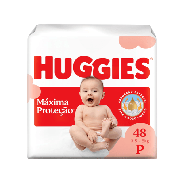 Fralda Descartável HUGGIES P Supreme Care pacote 48un