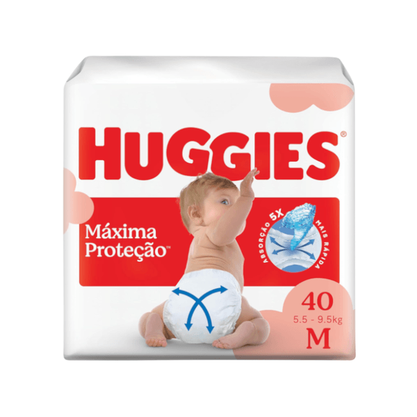 Fraldas Descartável Infantil HUGGIES Supreme Care M Pacote 40un