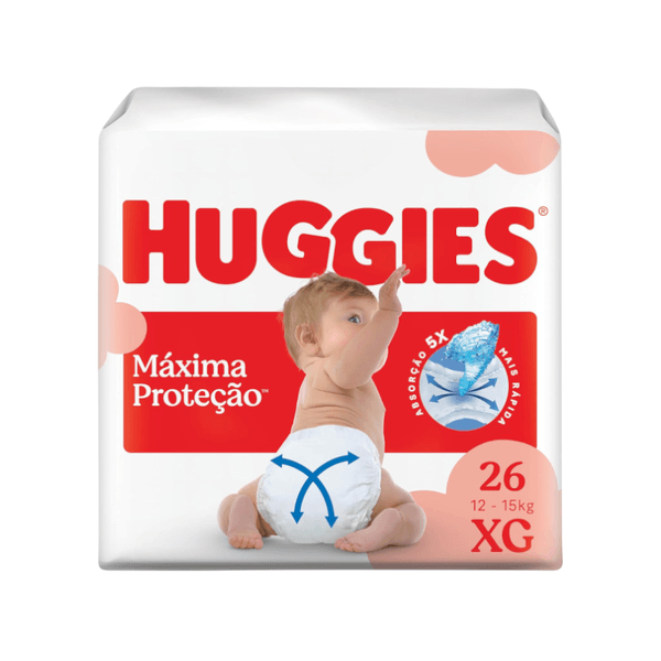 Fralda Descartável Infantil HUGGIES Supreme Care XG Pacote 26Un