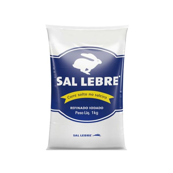 Sal Refinado LEBRE Iodado Pacote 1kg