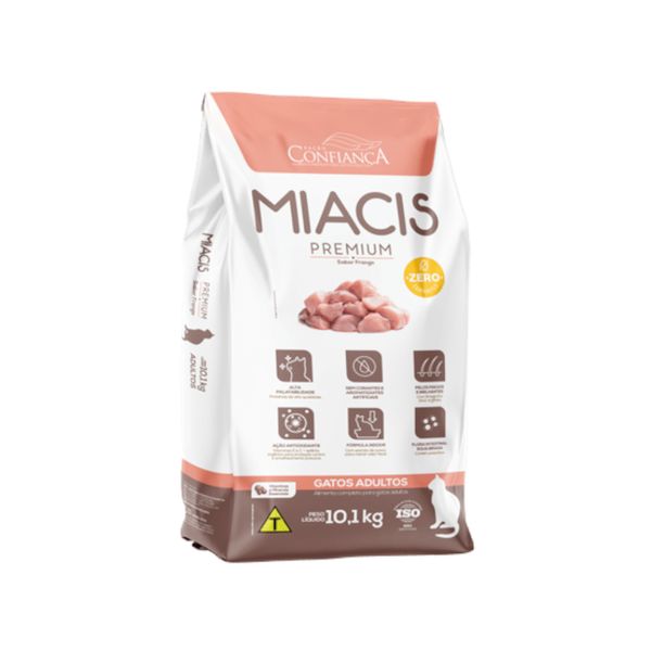 Ração para Gatos CONFIANÇA Miacis Adulto Frango Pacote 10,1kg