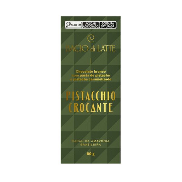 Chocolate Crocante Bacio Di Latte com Pistacchio Embalagem 80g