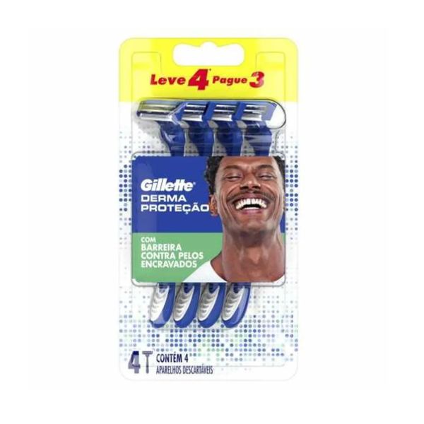 Aparelho de Barbear Gillette Derma Proteção Leve 4 Pague 3